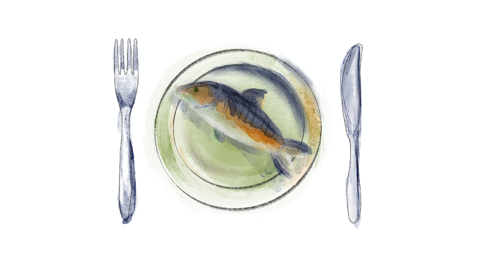 Teller mit Fisch